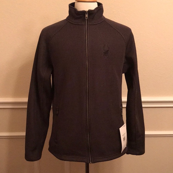 Spyder Men’s Alloy Full Zip Mid-weight Core Sweater- Peat- Med - Picture 1 of 12